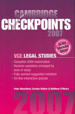 Cover of Cambridge Checkpoints VCE Legal Studies 2007