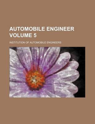 Book cover for Automobile Engineer Volume 5