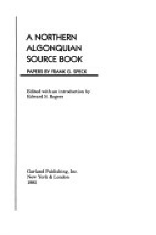 Cover of Ne Algonquian Sourcebook