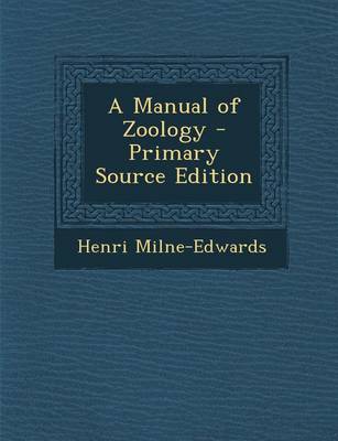 Book cover for Manual of Zoology