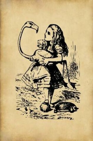 Cover of Alice in Wonderland Journal - Alice and The Flamingo