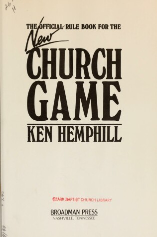 Cover of The Official Rule Book for the New Church Game