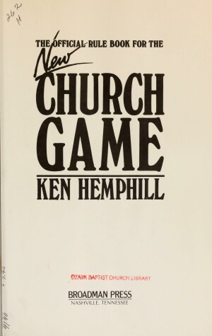 Book cover for The Official Rule Book for the New Church Game