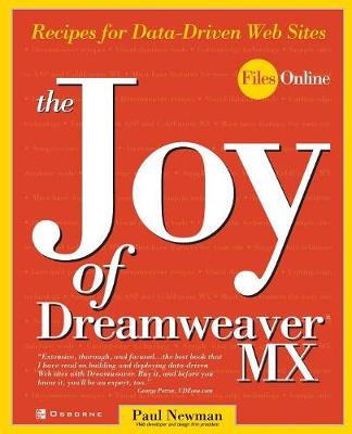 Book cover for The Joy of DreamWeaver MX