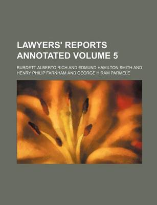 Book cover for Lawyers' Reports Annotated Volume 5