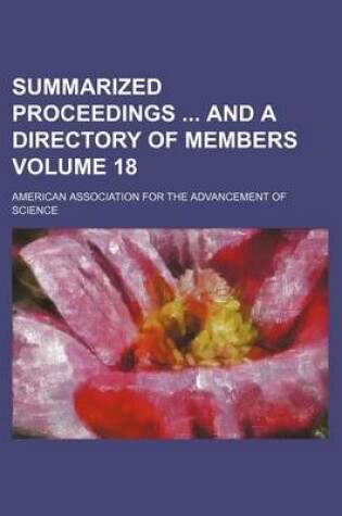 Cover of Summarized Proceedings and a Directory of Members Volume 18