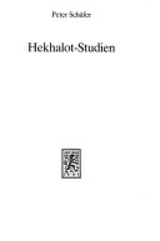 Cover of Hekhalot-Studien