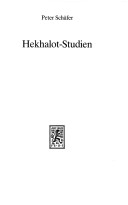 Cover of Hekhalot-Studien