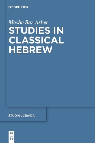 Cover of Studies in Classical Hebrew