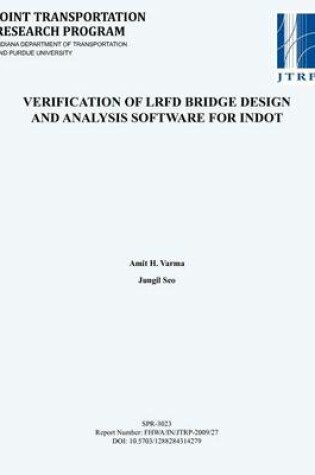 Cover of Verification of LRFD Bridge Design and Analysis Software for Indot
