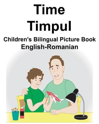 Book cover for English-Romanian Time/Timpul Children's Bilingual Picture Book