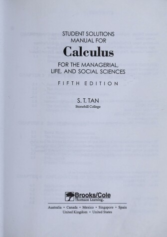 Book cover for Calculus for the Managerial, Life, and Social Sciences