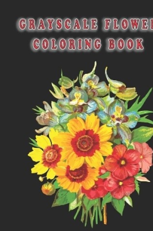 Cover of grayscale flower coloring book