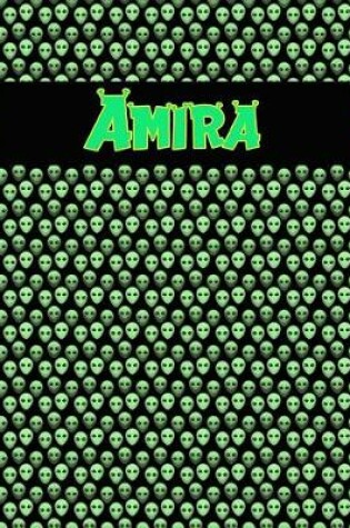 Cover of 120 Page Handwriting Practice Book with Green Alien Cover Amira