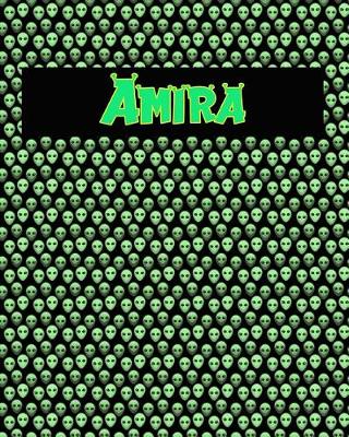 Book cover for 120 Page Handwriting Practice Book with Green Alien Cover Amira