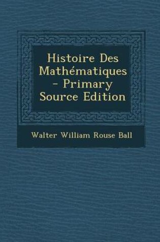 Cover of Histoire Des Mathematiques