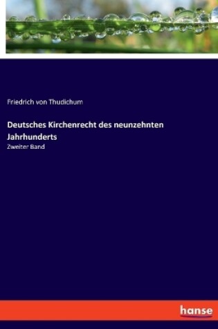 Cover of Deutsches Kirchenrecht des neunzehnten Jahrhunderts