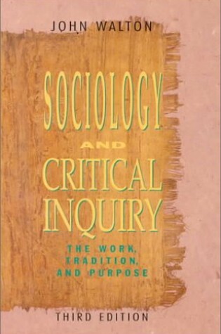 Cover of Sociology and Critical Enquiry