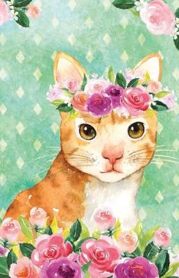 Book cover for Journal Notebook For Cat Lovers Orange Cat In Flowers