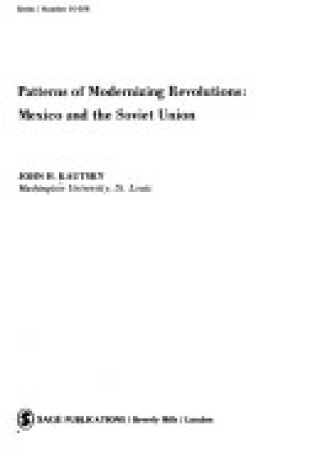 Cover of Patterns of Modernizing Revolutions