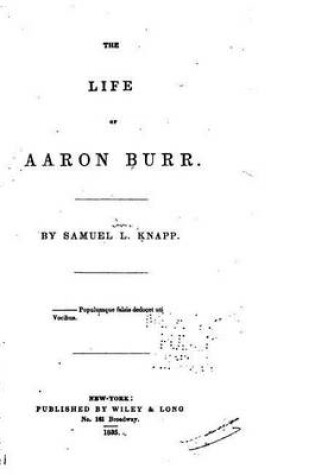 Cover of The Life of Aaron Burr