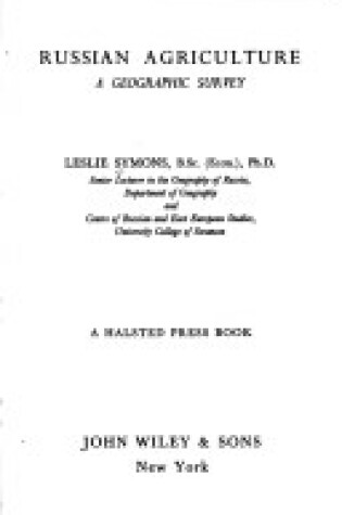 Cover of Symons Agriculture