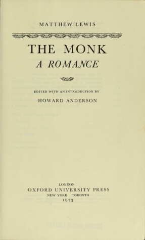 Book cover for The Monk