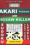 Book cover for 400 Akari puzzles and Jigsaw killer sudoku. Very hard levels.