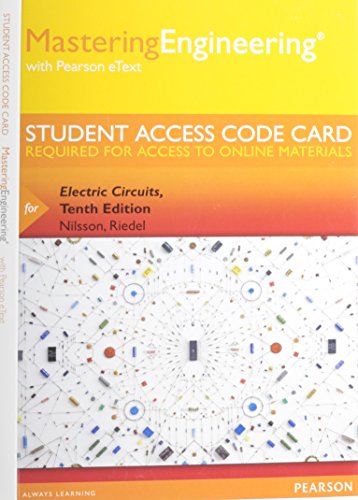 Book cover for Mastering Engineering with Pearson Etext -- Access Card -- For Electric Circuits