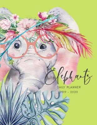 Book cover for Planner July 2019- June 2020 Elephant Watercolor Monthly Weekly Daily Calendar