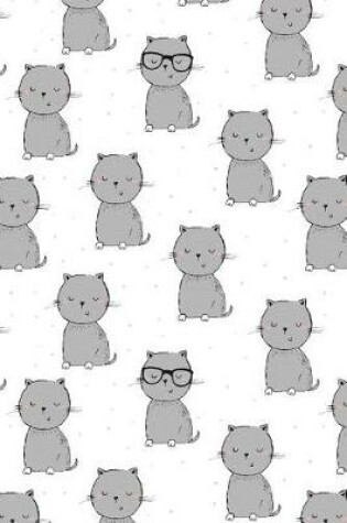 Cover of Journal Notebook For Cat Lovers Grey Cats On White