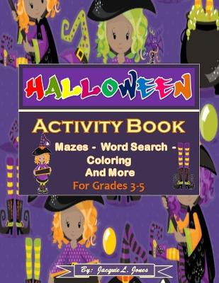 Book cover for Halloween Activity Book for Grades 3-5