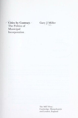 Cover of Cities by Contract