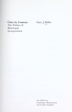 Book cover for Cities by Contract