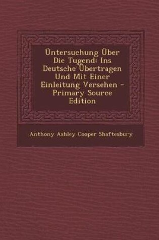 Cover of Untersuchung Uber Die Tugend