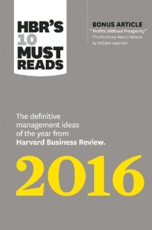 Cover of HBR's 10 Must Reads 2016