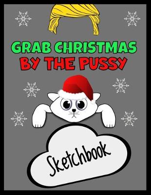 Book cover for Grab Christmas By The Pussy Sketch Book - Funny Xmas Sketchbook