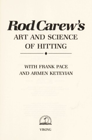 Cover of Rod Carew's Art and Science of Hitting