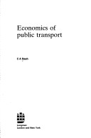 Book cover for The Economics of Public Transport