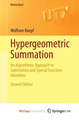 Cover of Hypergeometric Summation