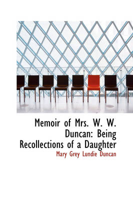 Book cover for Memoir of Mrs. W. W. Duncan