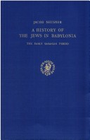 Cover of A History of the Jews in Babylonia, Part 2. The Early Sasanian Period