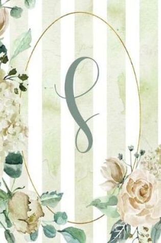 Cover of 2020 Weekly Planner, Letter S, Green Stripe Floral Design