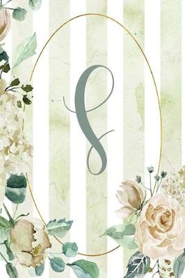 Cover of 2020 Weekly Planner, Letter S, Green Stripe Floral Design