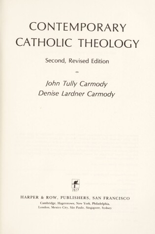 Cover of Contemporary Catholic Theology