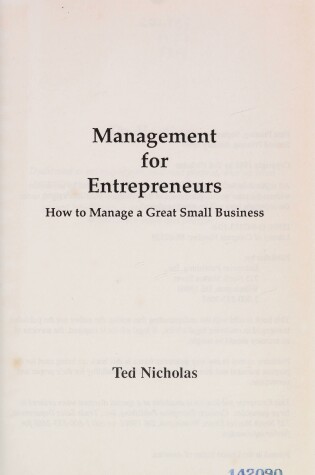 Cover of Mgmt Entrepreneurs