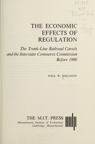 Cover of Economic Effects of Regulation