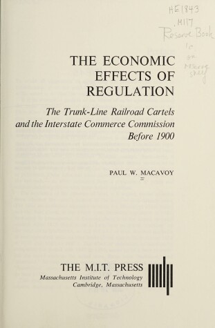 Book cover for Economic Effects of Regulation