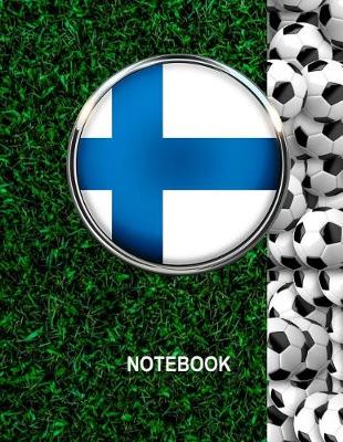 Book cover for Notebook. Finland Flag And Soccer Balls Cover. For Soccer Fans. Blank Lined Planner Journal Diary.