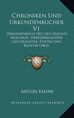 Book cover for Chroniken Und Urkundenbucher V1